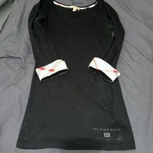 Burberry Cotton Check Cuff top xs